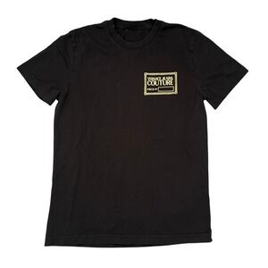 Versace Jeans Couture Mens Black Gold Logo Graphic T-Shirt Short Sleeve Small